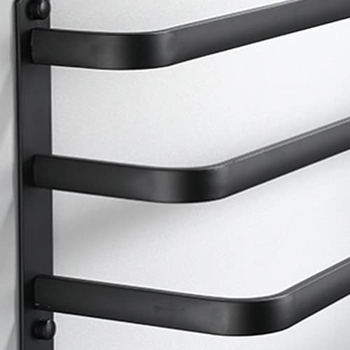Toallero de baño montado en la pared en aluminio negro mate 5