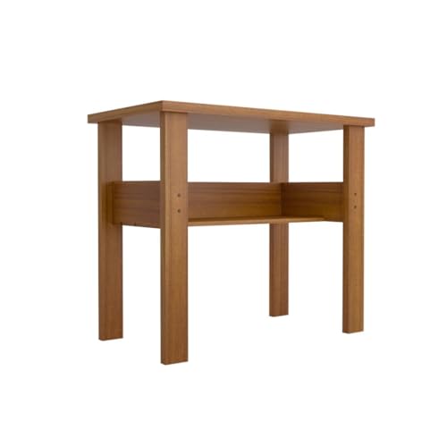 Image of Amazon Brand - Solimo Ace Engineered Wood Computer Desk with One Tier Shelves Laptop Study Table for Office Home Workstation Writing Modern Desk - Leon Teak (90 cm x 45 cm x 71 cm)