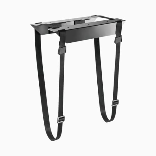 Image of Desky Strap-On CPU Mount - Under-Desk Adjustable PC Holder with Steel Bracket & Foam Padding - Supports CPUs up to 22 lbs, Fits Towers up to 15.7 inch - Black