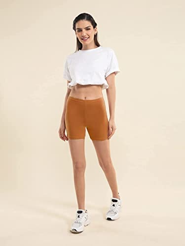 Image of OM SAI LATEST CREATION Poly Spandex Women's Sport Shorts for Regular Fit | Sport Shorts for Workout, Yoga, Running, Exercise, Cycling, Gym Wear for Casual Day (Pack of 2)