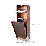 Złoty organizer do wnęki prysznicowej ze stali nierdzewnej z koszem na śmieci i szczotką toaletową – wodoodporne rozwiązanie do przechowywania w toaletach,Rose Gold-62x20x15cm