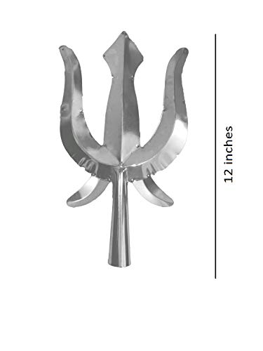 BookMyCostume Metal Lord Shiva Silver Trishul Trident Kids and Adults Fancy Dress Costume Accessories