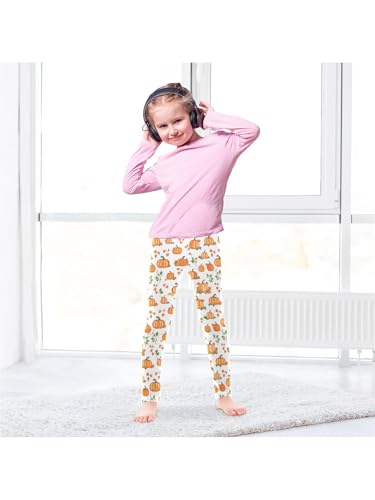 Girls Leggings Orange Pumpkin Harvest Toddler Girls Clothes Toddler Comfortable Bottoms Girl Leggings 3-4T4