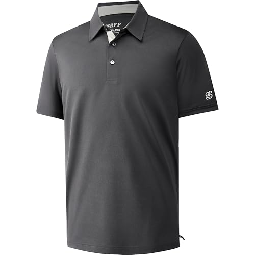 Image of Mens Golf Shirt Short Sleeve Moisture Wicking Dry Fit Performance Solid Pique Collared Golf Polo Shirts for Men