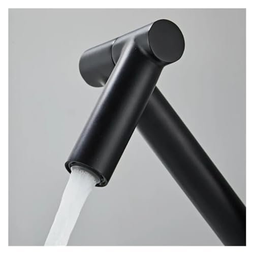 Grifos de agua universales negros plegables mezclador agua fría caliente para cocina y baño 5