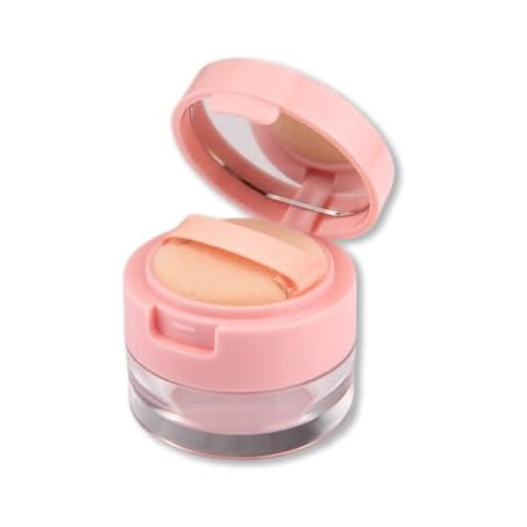 AKOAK Capacity 3g (0.1 oz) Leak-free Reusable Plastic Powder Box DIY Makeup Powder Box, Mini Portable Flip Lid Travel Powder Box with Mirror Cover