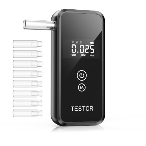 Portable Breathalyzers for Alcohol Advanced High Accuracy Personal Breathalyzer with Reusable Mouthpieces Handheld LCD Digital Display Alcohol Breathalyzer Tester for Personal Home Use