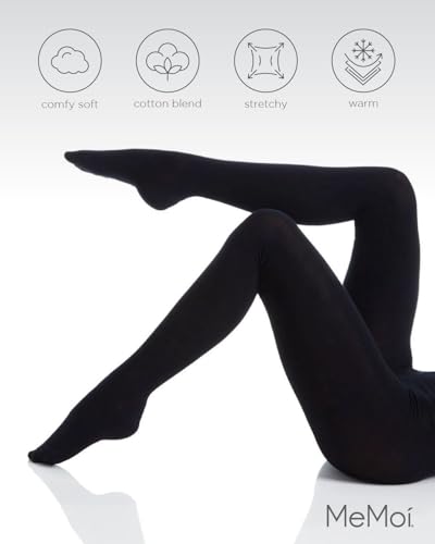 Image of MeMoi Brooklyn Flat Knit Cotton Tights for Women, Cozy and Stretchy Soft Sweater Tights - Sizes XS to 5x-6x