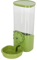 Kerbl Pet Wasserspender 850 ml, Für Kaninchen und Kleintiere, Gitterbefestigung, Abnehmbarer Deckel, Kunststoff, Kein Nachtröpfeln, Grün|Transparent