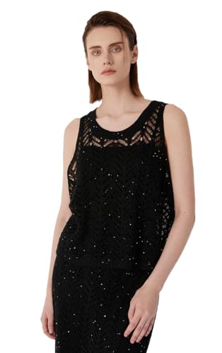 Serathinan Women’s 100% Linen Tank Top Open-Knit Sleeveless Breezy Summer