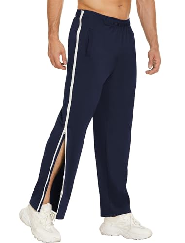 PINSPARK Pantaloni per Riabilitazione Pantaloni da Allenamento da Uomo con Cerniera su Tutta La Lunghezza Pantaloni da Jogging Pantaloni