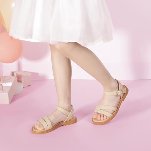 Image of PANDNAINJIA Girls Sandals Open Toe Toddler Kids Dress Summer Shoes