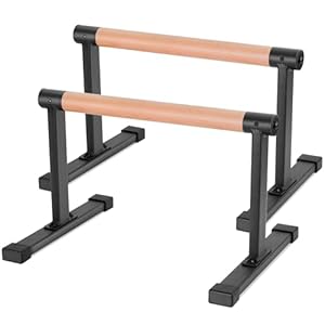 Parallettes Bars, Large Push Up Bars Strength Training, Wooden Push Up Stands Handle for Handstands, Dips & Full Planche, Calisthenic, 300Kg/661lbs Weight Capacity
