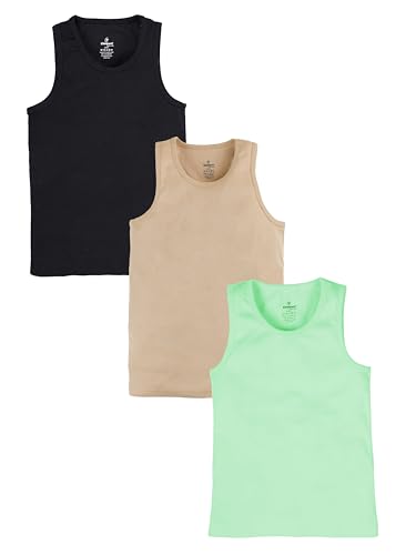 Image of KiddoPanti Boys 100% Cotton Rib Vest Pack of 3