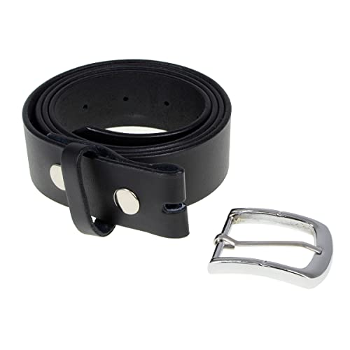 Milwaukee Leather MP7114 Men's Light Black Genuine Leather Belt with Interchangeable Buckle - 1.5 inches Wide2