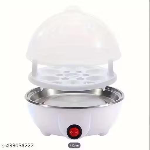 Image of Electric Automatic Off 7 Egg Poacher - Steaming, Cooking, Boiling, Frying - Egg Steamer, Egg Cooker - Stainless Steel - (Multicolor)
