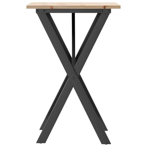 Table à manger carrée industrielle 50x50 en bois massif pour petit espace - 6