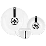 Set bestehend aus einem Teller, Unterteller und Tasse
