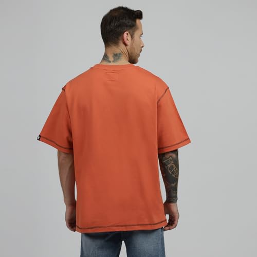Image of BE SAVAGE 240 GSM Ultra Premium Heavyweight Oversized T Shirt for Men with Embroidered Savage in Front Drop Shoulder T Shirts for Men Embroidery T Shirt