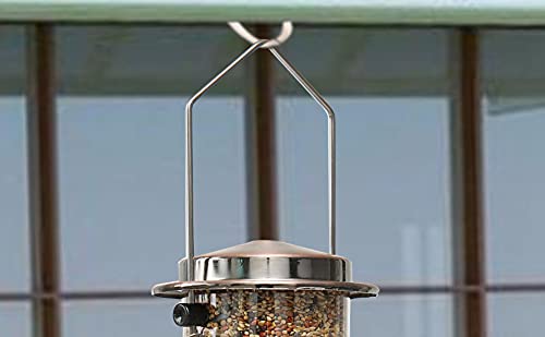 Opknoping Bird Feeder Outdoor Wild Bird Feeder Kleine Korrels Container Flower-vorm Roestvrijstaal Feeder voor Garden… - Afbeelding 5