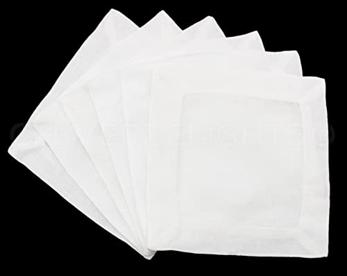 Servilletas Cocktail 6" de Lino Blanco Paquete x12 miniatura 1
