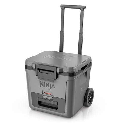 Ninja | Cooler | FrostVault 30QT Cooler with Wheels | Insulated with Temp Dry Storage Drawer | Keeps Ice Cold for Days | for the Beach, Camping, Picnics & More | Slate Gray | FB230GY by Ninja - Used condition - US$221.76
