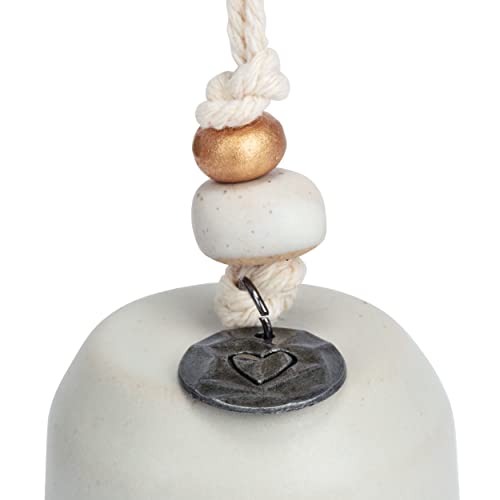 Demdaco Thankful Grey 2.5 Inch Ceramic Stoneware And Wood Mini Inspired Bell #TOP1