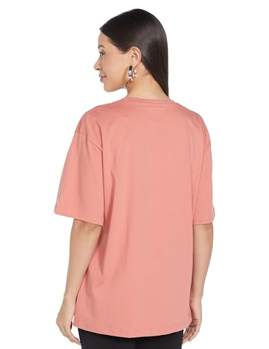 Image of JUNEBERRY Pure Cotton Drop Shoulder Oversized Baggy Fit Half Sleeve Plain Solid Round Neck Multicolor T-Shirt for Women & Girls (Pack of 2) (Sizes S-2XL)
