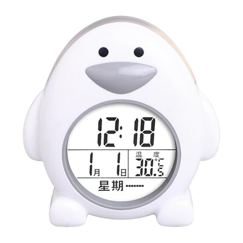 Veasbuu Bonito reloj digital, reloj despertador para niños, pantalla de temperatura para dormitorio, calendario perpetuo de 3.46 x 3.94 x 1.5 pulgadas, función OK To Wake, LED multicolor, para