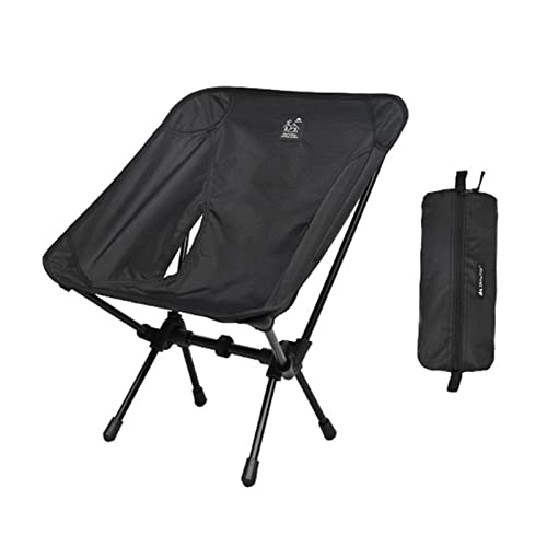 SUWALI Camping Chairs， Silla de Camping portátil Desmontable, Silla de Luna Plegable de aleación de Aluminio Ligera para Asiento de Picnic al Aire Libre, Silla de Pesca en la Playa (Color : Schwarz)