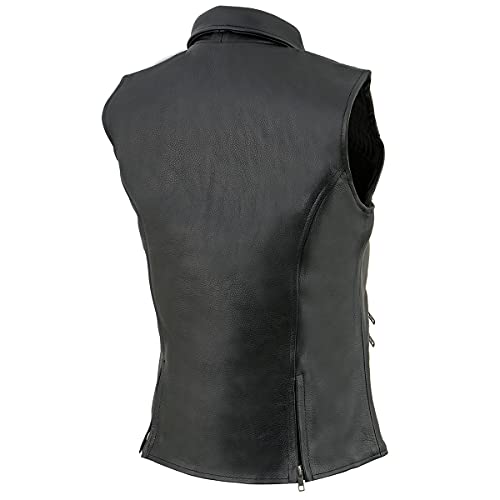 Image of Milwaukee Leather Premium Motorcycle Biker Rider Leather Vest for Women |LKL|ML|MLL|SH