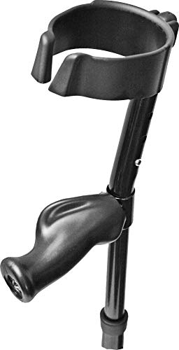 in-Motion Forearm Crutches | Spring Assist | Ergonomic Handles | Articulating Tips | Size Short (3'6" - 4'10") | Glossy Black - Thumbnail 2
