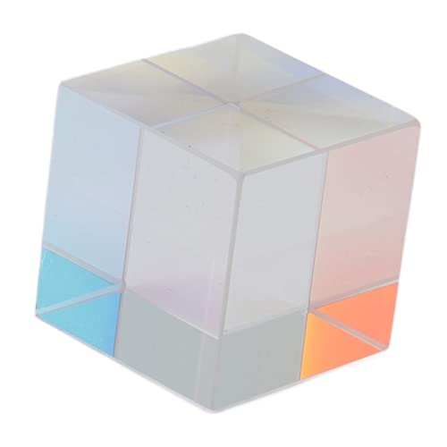 AQFNEB Cubo prisma de vidrio óptico RGB de dispersión de color, prisma de cubo X para atrapasoles, decoración compacta que refractó la luz con efecto caleidoscópico para regalo en casa y oficina (15 x