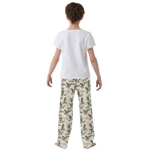 Wild Duck Camouflage Background Pajamas Bottoms with Pockets Comfy Pjs Sleepwear Elastic Waistband Pajamas Pants Lounge Pants for 6-14 Years3