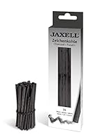 JAXELL 48239 Zeichenkohle-Sortiment in Künstlerqualität, Härtegrad weich, 34 Zeichen-Kohlen in halber Länge ca. 7,5 cm, 28x Durchmesser 3 - 5 mm, 6x Durchmesser 5 - 8 mm, Schwarz