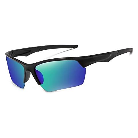 JFSZZ Glasses Outdoor Polarized Racing Cycling Sunglasses Mtb Bicycle Glasses Men Women Road Bike Mountain Bike Eyewear (Color : Black Green) Cover