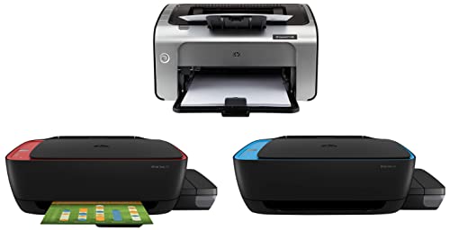 Image of HP Laserjet P1108 Single Function Monochrome Laser Printer & Ink Tank 316 Colour Printer & Ink Tank 319 Colour Printer, Scanner and Copier for Home /Office, High Capacity Tank