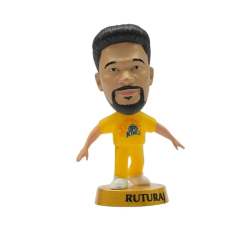 Image of Chennai Super Kings Action Figures with Keychain, Velco Sticker & Car Hanging Mirror String - Pack of 4, IPL Edition, Colletables with 360 Rotatable Heads, for Cricket Fans & Collectors
