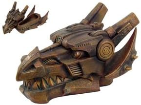 AzureGreen Caja de cabeza de dragón Steampunk 9 1/2"