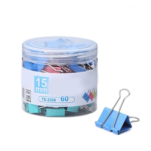 Amosfun 60����������o�C���_�[�N���b�v �y�[�p�[�N���b�v ���ނ��؂̌Œ�ɍœK �܂肽���݃n���h���t���g���₷�� �w�Z���̃V�[���� �J���t���J���[ �����_���J���[