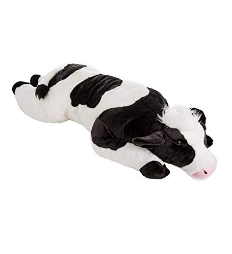 Cuddly Cow Body Pillow, Black and White, 48