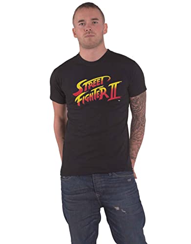 T-Shirt Street Fighter Noir Logo II pour Homme Taille L Coton Geek Ts830444sfg