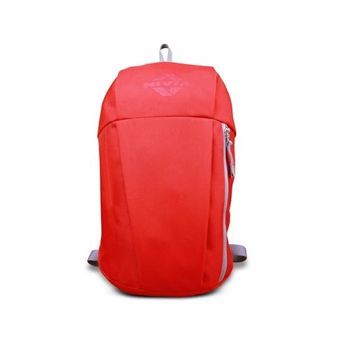 Nivia Pulse Junior 2.0 Backpack For Men & Women, Water-Resistant Sports Backpack, Lightweight, Durable 600D Polyester, Double-Zip Main Compartment & Secure Front Pocket, Capacity-10 Litres (Red)