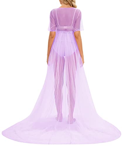 Robe de maternité transparente en tulle pour photo de grossesse - 6