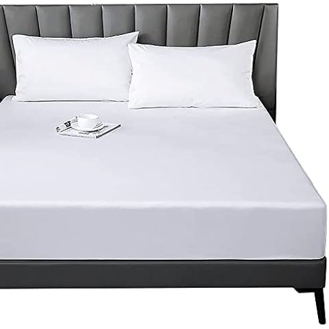Lirex Fitted Sheet, King Size 100% Egyptian Cotton 400 Thread Count Soft Breathable Fitted Sheet, White Cover