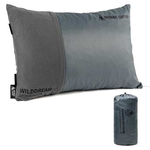 ONETIGRIS Wilddream Camping Pillow, Shredded Small Memory Foam Pillow, Compact, Easy Clean, Comfortable for Backpacking, Travel, and Car Trips, 4 Season Use