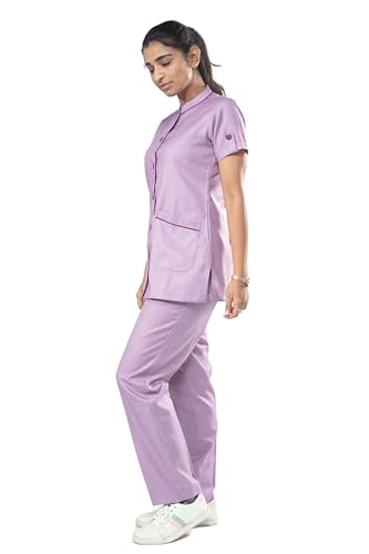 Image of UNIFORM CRAFT - Polyester Cotton Twill Nurse Uniforms - Ideal for Nurse Uniforms for Women | Clinic Uniforms | Scrub Suit for Nurses | Hospital Uniform, NT11 Violet 2XL