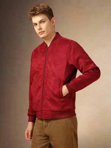 Image of Dennis Lingo Men Regular Fit Suede Fabric Full Sleeves Solid Jackets