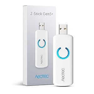 Aeotec Z-Stick Gen5 Plus, Z-wave Plus USB to Create Z-Wave Gateway, Zwave Hub Controller Pro 2020 SmartStart and S2 Enabled, Works with Raspberry Pi 4, Compatible with SmartThings, HomeSeer, White