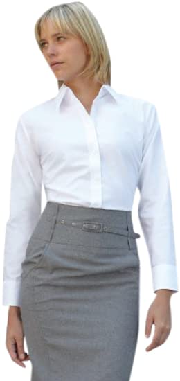 Fruit of the Loom Damen Oxford Shirt LS Lady-Fit Hemd, Weiß (White 000),...